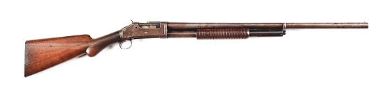 (A) WINCHESTER MODEL 1893 SLIDE ACTION SHOTGUN.