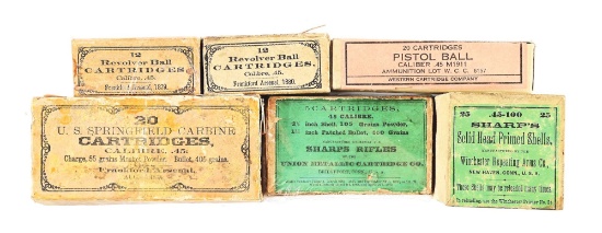 LOT OF 6: 6 BOXES OF AMMO.