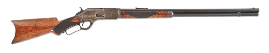 (A) DELUXE WINCHESTER MODEL 1876 LEVER ACTION RIFLE.