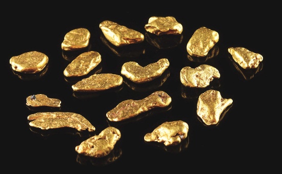 BAG OF SMALL GOLD NUGGETS.