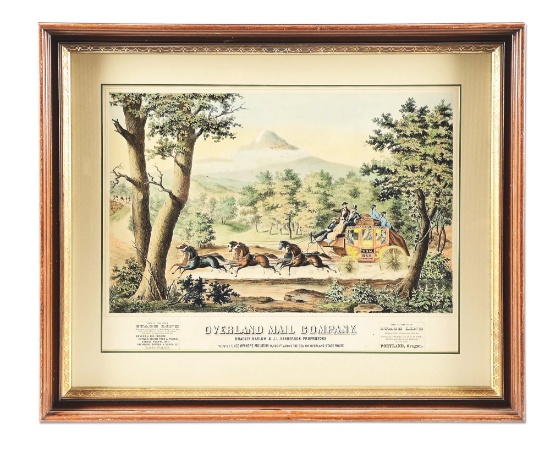 OVERLAND MAIL FRAMED ADVERTISING.