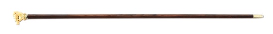 IVORY HAND WALKING STICK.