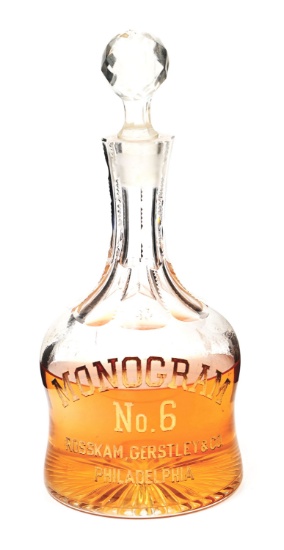 MONOGRAM BACKBAR WHISKEY DECANTER.