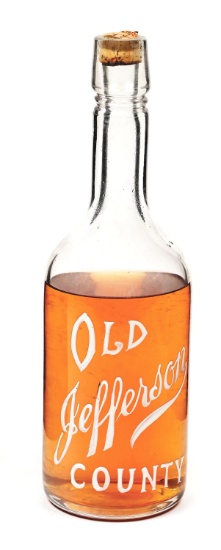OLD JEFFERSON COUNTY BACKBAR WHISKEY BOTTLE.