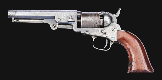 (A) COLT 1849 POCKET PERCUSSION REVOLVER WITH CALIFORNIA GOLD RUSH PERIOD ENGRAVING ON BUTT.