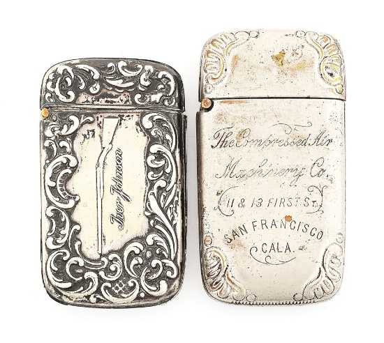 LOT OF 2: SILVER MATCH SAFES.