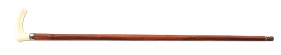 IVORY HANDLED WALKING STICK.