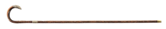 SILVER TIP WALKING STICK.