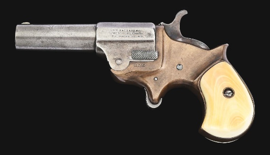 (A) SCARCE C.H. BALLARD & CO. DERRINGER SINGLE SHOT PISTOL WITH IVORY GRIPS.