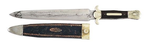 SHEFFIELD BOWIE KNIFE WITH MEXICAN EAGLE POMMEL.
