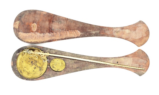 WOODEN CASED TRAVELING SCALE.