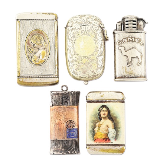 LOT OF 5: MATCH SAFES.