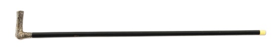 SILVER HANDLE WALKING STICK.