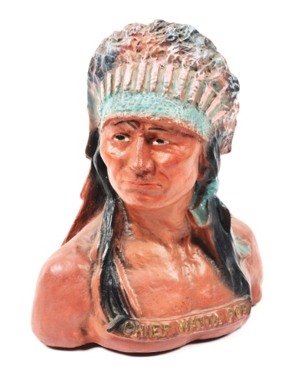FIGURAL INDIAN CHIEF WATTA POP LOLLIPOP HOLDER.