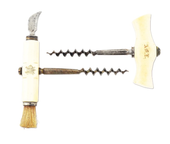 LOT OF 2: IVORY CORK SCREWS.
