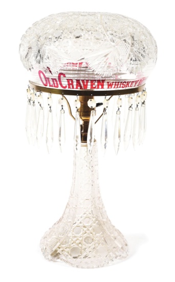 CUT GLASS LAMP.