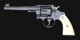 (C) FACTORY ENGRAVED COLT OFFICERS MODEL DOUBLE ACTION REVOLVER WITH CASE PRESENTED TO SHERIFF FRANK