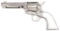 (A) ENGRAVED COLT SINGLE ACTION ARMY REVOLVER WITH ENCLOSED PEARL GRIPS, BOX, AND LETTERS FROM R.L.