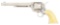 (A) FACTORY ENGRAVED COLT SINGLE ACTION ARMY REVOLVER WITH CHECKERED IVORY GRIPS.