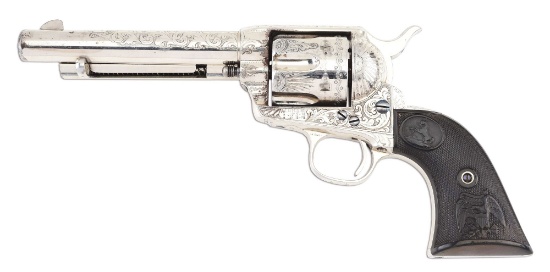 (A) FACTORY ENGRAVED COLT SINGLE ACTION ARMY SHIPPED TO H.M. MORSE, WITH COLORADO HISTORY.