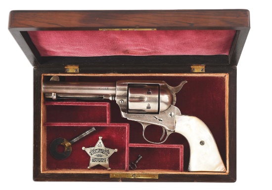 (C) HISTORIC PRESENTATION SILVER PLATED COLT SINGLE ACTION ARMY .45 COLT REVOLVER.
