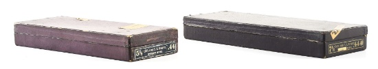 LOT OF 2: FIRST GENERATION COLT SINGLE ACTION ARMY BOXES, ONE FOR ENGRAVED GUN.