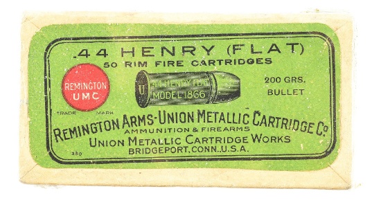 FACTORY SEALED REMINGTON UMC .44 HENRY FLAT RIMFIRE BOX.