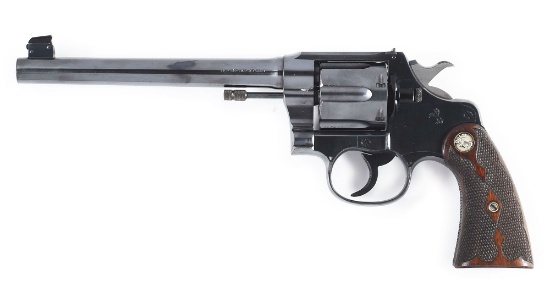 (C) OUTSTANDING COLT NEW SERVICE TARGET DOUBLE ACTION REVOLVER WITH FACTORY LETTER.