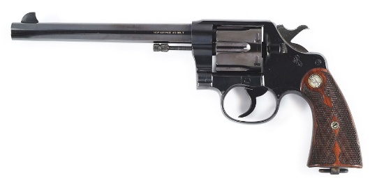 (C) VERY FINE COLT NEW SERVICE DOUBLE ACTION REVOLVER WITH FACTORY LETTER.