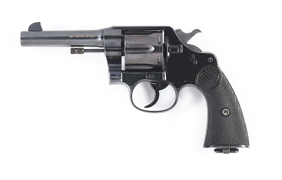 (C) FINE AND RARE DOCUMENTED 4 - 1/2" COLT NEW SERVICE DOUBLE ACTION REVOLVER.