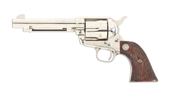 (C) FACTORY ENGRAVED COLT SINGLE ACTION ARMY REVOLVER WITH BOX.