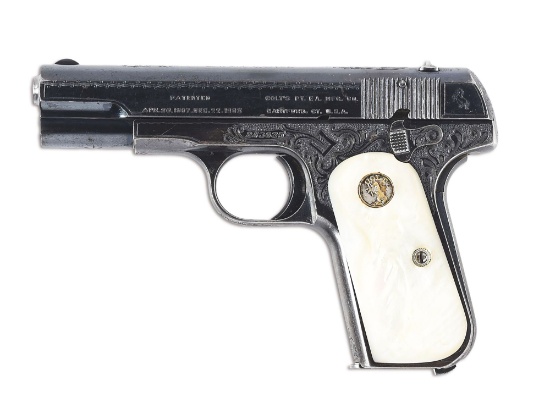 (C) FACTORY ENGRAVED COLT 1903 .32 ACP SEMI-AUTOMATIC PISTOL, MONOGRAMMED TO D.A. DECKER, AND FEATUR