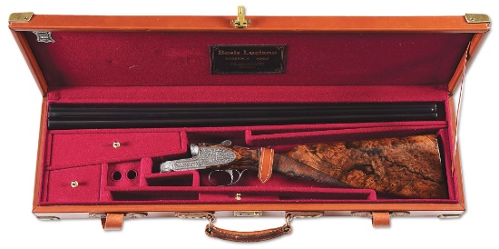(M) LUCIANO BOSIS 20 GAUGE SIDE BY SIDE, WITH NEAR COMPLETE COVERAGE OF SCROLL ENGRAVING BY PASOTTI,