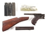 EXCEPTIONAL NEAR MINT 1928 THOMPSON BUTTSTOCK, LOWER ASSEMBLY, AND FOREND WITH BOLT, SMALL PARTS, AN