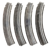 LOT OF 4: DESIRABLE .22 CALIBER MAGAZINES FOR A MODEL 1928 A22 THOMPSON MACHINE GUN.
