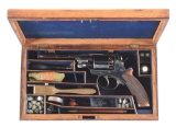 (A) VERY FINE CASED ADAMS PATENT DOUBLE ACTION PERCUSSION REVOLVER BY JOHN JEFFERSON.