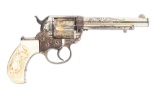 (A) COLT 1877 THUNDERER .41 COLT REVOLVER, FACTORY ENGRAVED.