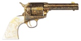 (C) GOLD WASHED AND ENGRAVED COLT SINGLE ACTION ARMY REVOLVER WITH PEARL GRIPS (1901).