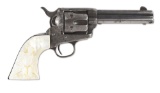 (A) COLT FRONTIER SIX SHOOTER SAA WITH BRIDGEPORT RIG, PEARL GRIPS, AND INSCRIBED TO RAMON CAVANLLO.