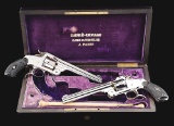 (A) EXCEPTIONALLY FINE PAIR OF SMITH & WESSON NEW MODEL NO. 3 REVOLVERS INSCRIBED TO LUIS ARRIETA CA