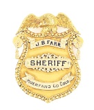J.B. FARR PRESENTATION 14K GOLD COLORADO SHERIFF BADGE.