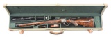 (M) MARTIN HAGN FALLING BLOCK ACTION RIFLE WITH GORGEOUS MANNLICHER STYLE STOCK, CHAMBERED IN DESIRA
