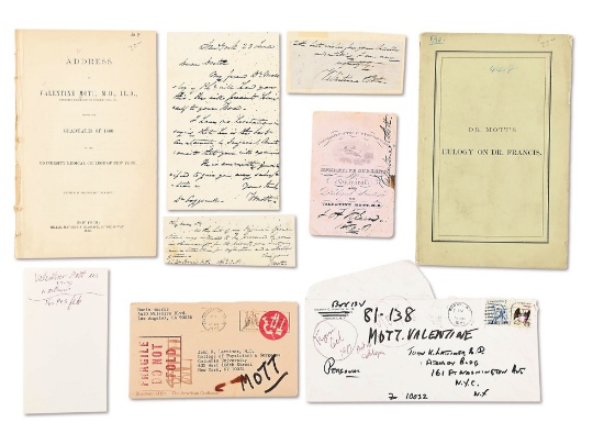 DOCUMENTS FROM DR. VALENTINE MOTT, GREATEST SURGEON OF HIS TIME, EX-LATTIMER.