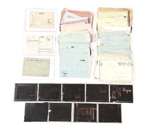 LOT OF GERMAN WWII DOCUMENTS POST CARDS AND ENVELOPES.