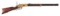 (A) SCARCE HENRY MARKED 2ND MODEL WINCHESTER MODEL 1866 LEVER ACTION RIFLE.