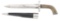 (A) DUMOUTHIER DOUBLE-BARRELED PERCUSSION KNIFE PISTOL WITH SCABBARD.