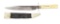 ALFRED HUNTER BOWIE KNIFE WITH PRESENTATION ON GRIP.