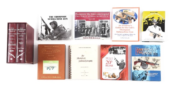 LOT OF 10: LIBRARY OF THOMPSON SUBMACHINEGUN REFERENCE BOOKS.