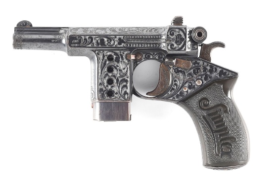 (C) MAGNIFICENT ENGRAVED BERGMANN SIMPLEX SEMI-AUTOMATIC PISTOL.