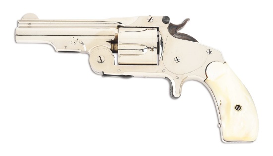 (A) FINE FIRST MODEL SMITH & WESSON BABY RUSSIAN .38 SINGLE ACTION REVOLVER WITH ORIGINAL PICTURE BO